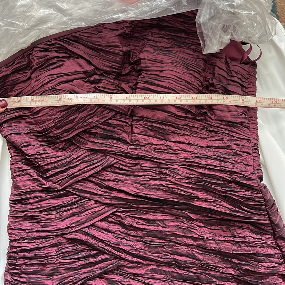 Pronovias Barcelona Dark Purple / Burgundy one shoulder long dress - Picture 11 of 13